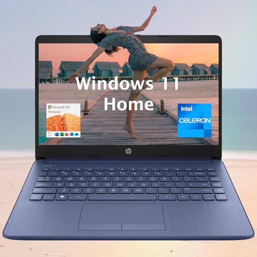 HP Portable Laptop (Include 1 Year Microsoft 365), 14’’ HD Display, 8GB RAM, 64GB eMMC, Intel Quad-Core N4120, Student and Business, Webcam, HDMI, Wi-Fi, RJ-45, Windows 11 Home, Pink