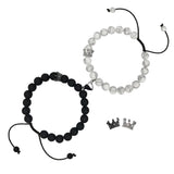 Couples Bracelets King&Queen Crown Gem Stone