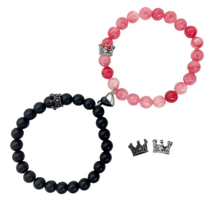 Couples Bracelets King&Queen Crown Gem Stone