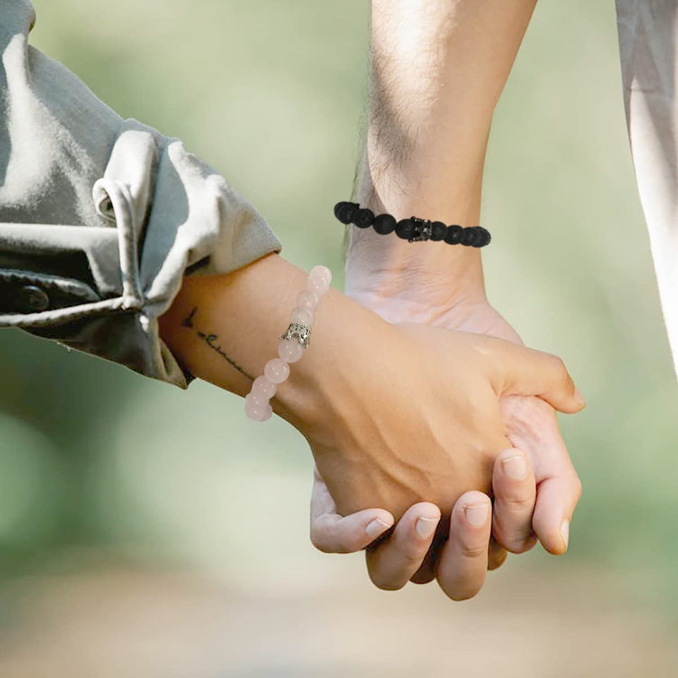 Couples Bracelets King&Queen Crown Gem Stone