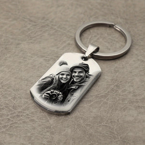 Personalized Steel Keychain with Text