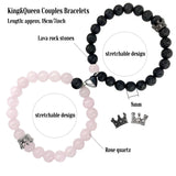 Couples Bracelets King&Queen Crown Gem Stone