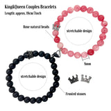 Couples Bracelets King&Queen Crown Gem Stone