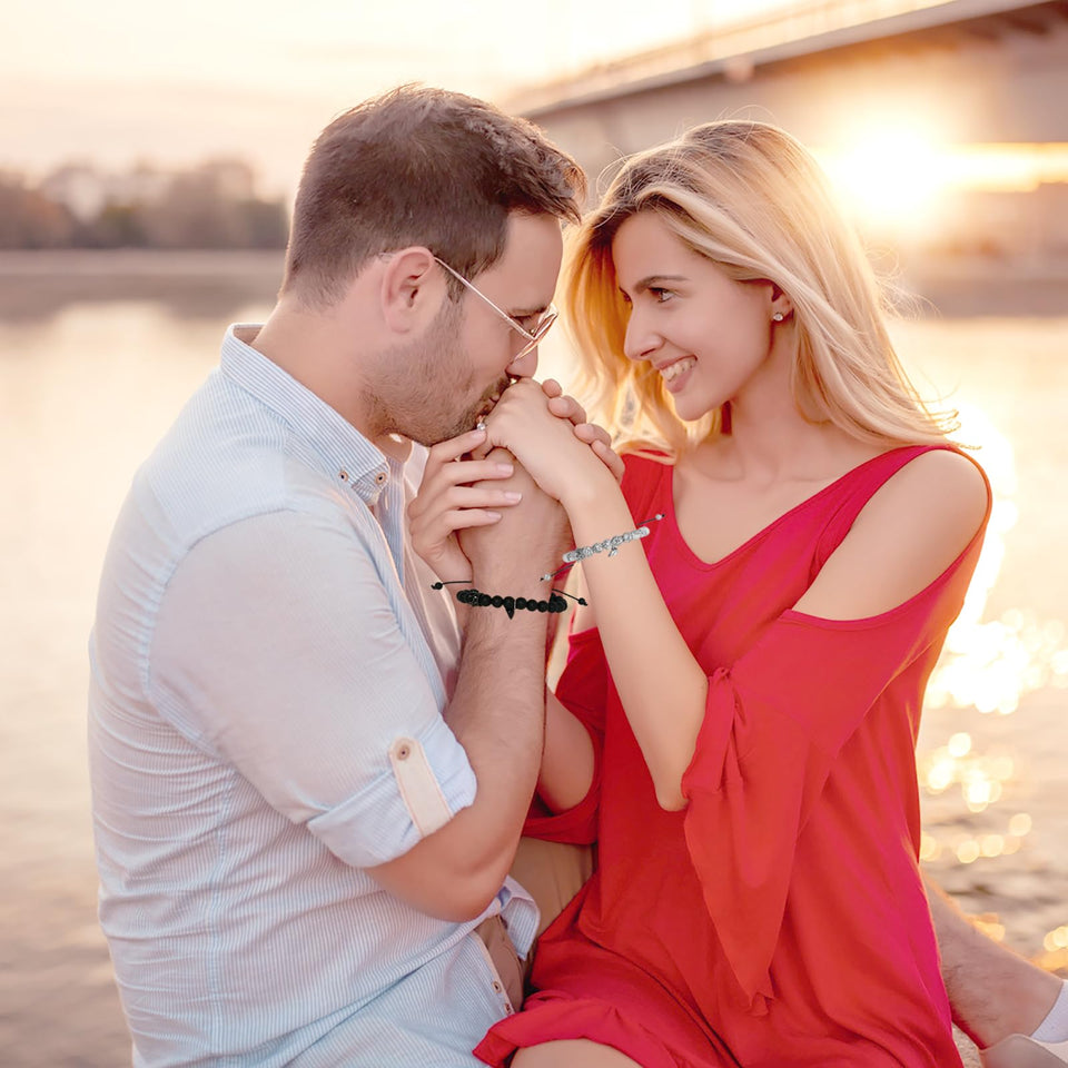 Couples Bracelets King&Queen Crown Gem Stone