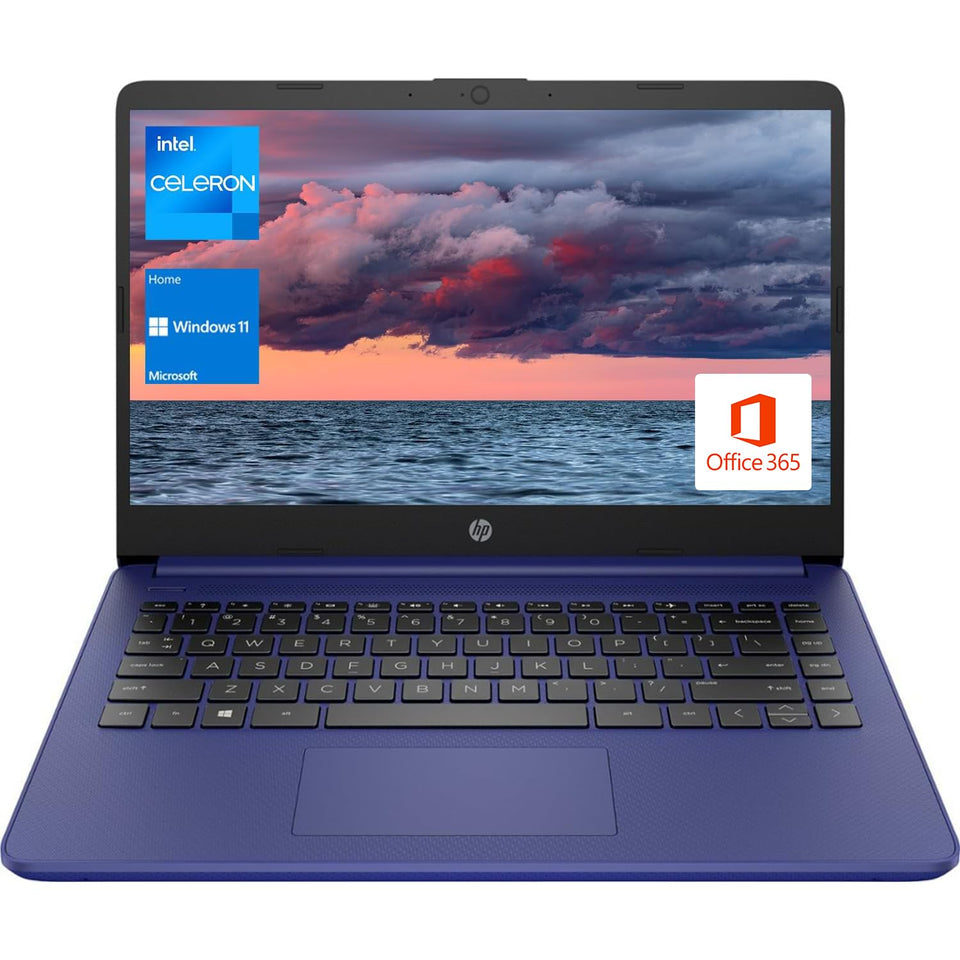 HP Portable Laptop (Include 1 Year Microsoft 365), 14’’ HD Display, 8GB RAM, 64GB eMMC, Intel Quad-Core N4120, Student and Business, Webcam, HDMI, Wi-Fi, RJ-45, Windows 11 Home, Pink