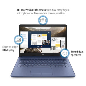 HP Portable Laptop (Include 1 Year Microsoft 365), 14’’ HD Display, 8GB RAM, 64GB eMMC, Intel Quad-Core N4120, Student and Business, Webcam, HDMI, Wi-Fi, RJ-45, Windows 11 Home, Pink