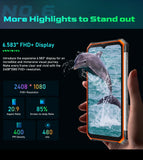 Blackview BV7100 Rugged Smartphone 6GB 128GB Andriod 12 Helio G85, 6.58'' Unclocked Phones, 13000mAh With 33W, NFC Cellphone