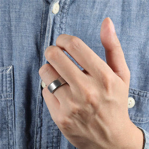 Tigrade 4/6/8/10mm Silver Color Men's Titanium Ring Brushed Man Wedding Band Engagement Rings Male Jewelry Couple anel feminino