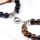 2pcs/set Couple Distance Beads Bracelet for Lovers Heart Magnet Attraction Natural Stone Bracelets Friends Jewelry Gift Bangles