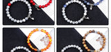 2pcs/set Couple Distance Beads Bracelet for Lovers Heart Magnet Attraction Natural Stone Bracelets Friends Jewelry Gift Bangles