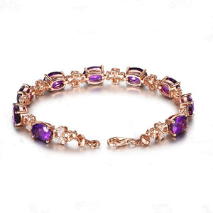 Natural Amethyst bracelet Alloy fashion 18K