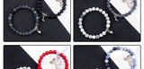 2pcs/set Couple Distance Beads Bracelet for Lovers Heart Magnet Attraction Natural Stone Bracelets Friends Jewelry Gift Bangles