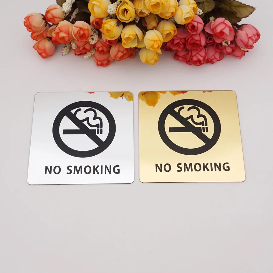 No Smoking Warning Sign Logo Not Smoke Mark Glue Sticker for Public Places Inner Room Indoor Home Decor