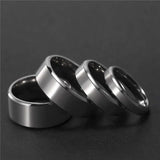 Tigrade 4/6/8/10mm Silver Color Men's Titanium Ring Brushed Man Wedding Band Engagement Rings Male Jewelry Couple anel feminino