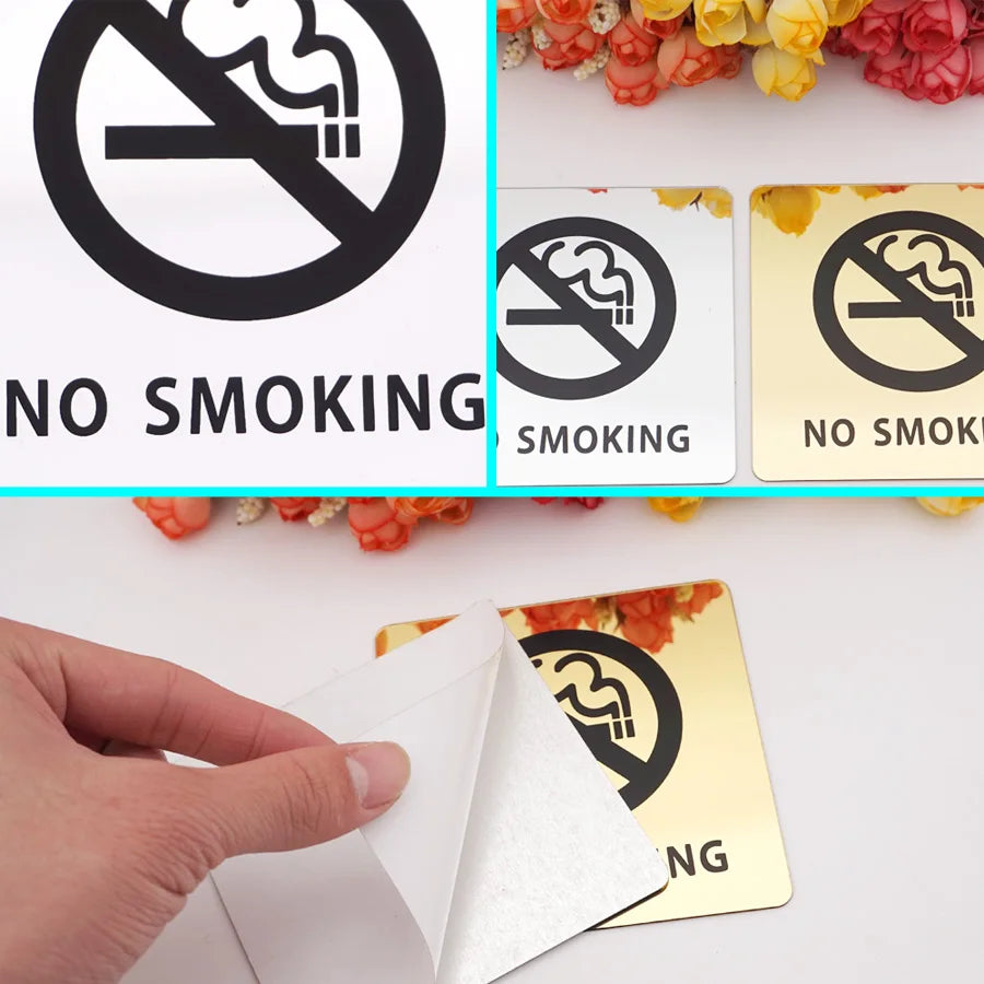 No Smoking Warning Sign Logo Not Smoke Mark Glue Sticker for Public Places Inner Room Indoor Home Decor