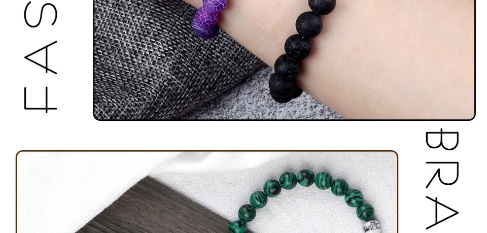 2pcs/set Couple Distance Beads Bracelet for Lovers Heart Magnet Attraction Natural Stone Bracelets Friends Jewelry Gift Bangles