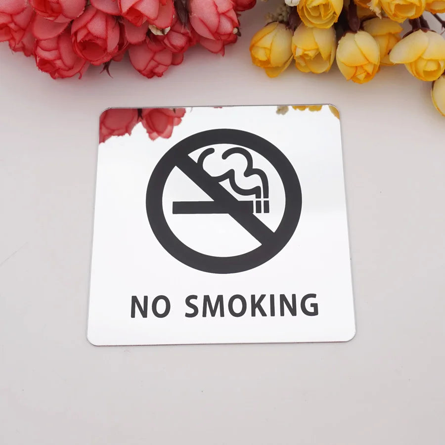 No Smoking Warning Sign Logo Not Smoke Mark Glue Sticker for Public Places Inner Room Indoor Home Decor