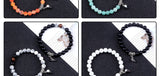 2pcs/set Couple Distance Beads Bracelet for Lovers Heart Magnet Attraction Natural Stone Bracelets Friends Jewelry Gift Bangles