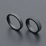 Simple 3mm 5mm Woman Men's Couple Black Titanium Ring Matte Finished Finger Ring Jewelry for Male Wedding Bands Gift