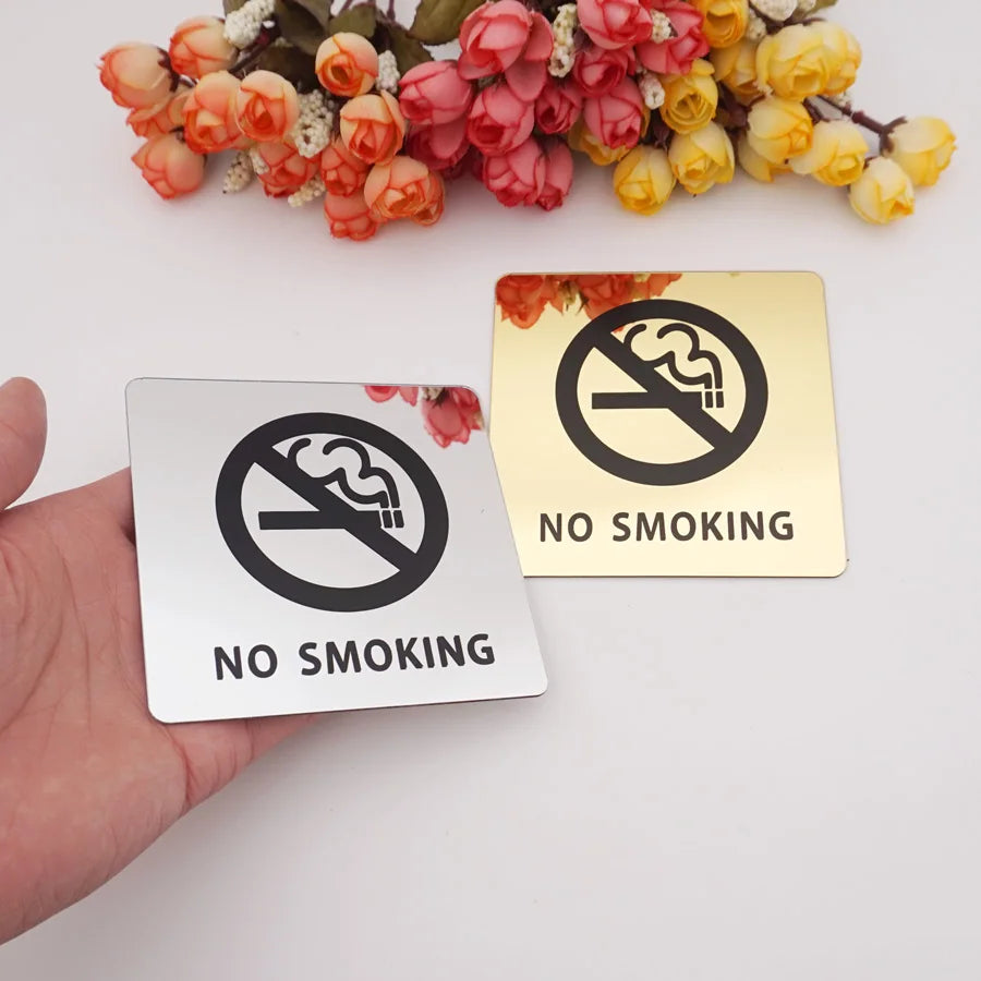 No Smoking Warning Sign Logo Not Smoke Mark Glue Sticker for Public Places Inner Room Indoor Home Decor