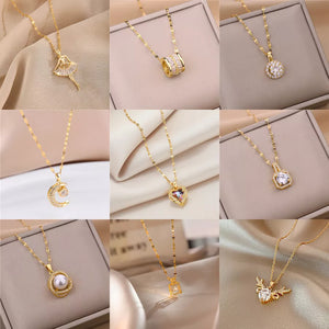 Sweet Zircon Crystal Pendant Necklace