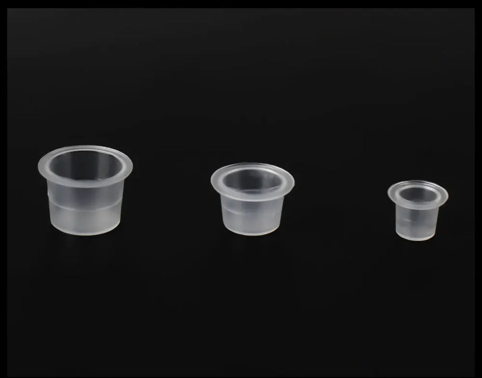 Top Quality 1000pcs Disposable Plastic Tattoo Ink Cups Permanent Makeup Pigment Clear Holder Container Cap Tattoo Accessory