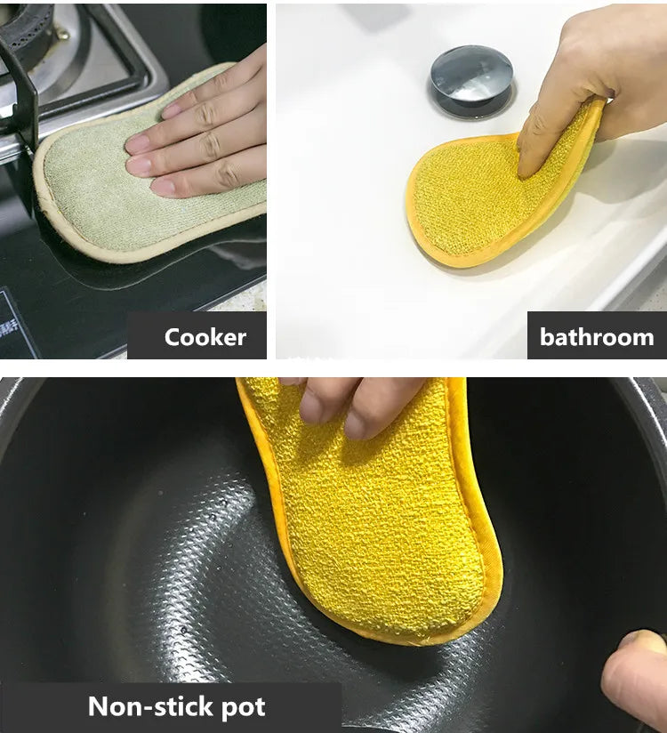 4pcs Anti-microbial Cleaning Sponge Magic Sponge Melamine Sponges Kitchen Sponge for Washing Dishes Kitchen Scourer Pan Brush