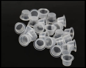 Top Quality 1000pcs Disposable Plastic Tattoo Ink Cups Permanent Makeup Pigment Clear Holder Container Cap Tattoo Accessory