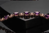 Natural Amethyst bracelet Alloy fashion 18K