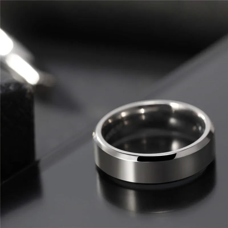 Tigrade 4/6/8/10mm Silver Color Men's Titanium Ring Brushed Man Wedding Band Engagement Rings Male Jewelry Couple anel feminino