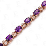 Natural Amethyst bracelet Alloy fashion 18K