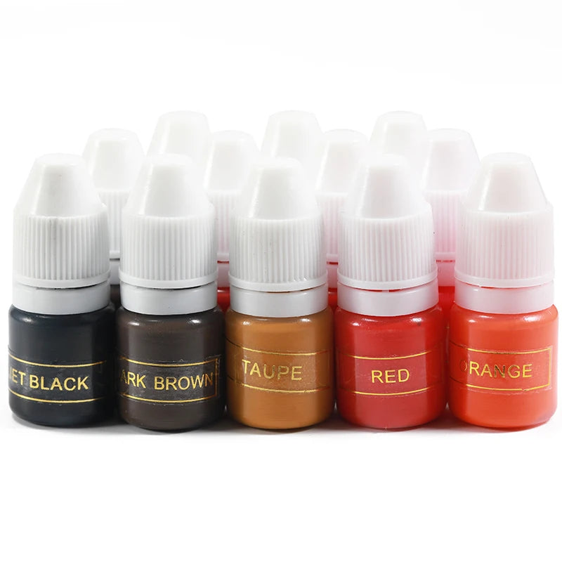 2ml Permanent Makeup Eyebrow Ink Lips Eye Line Tattoo Color Microblading Pigment Durable Emulsion Body Art Beauty Tool Supplies