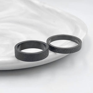 Simple 3mm 5mm Woman Men's Couple Black Titanium Ring Matte Finished Finger Ring Jewelry for Male Wedding Bands Gift