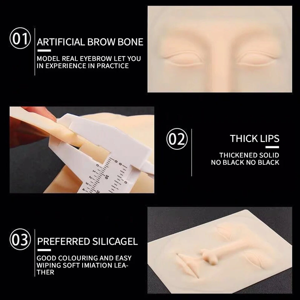 1pc solid microblading latex 3D Eyebrow practice skin Face Lips eyebrows accessories tattoo supplies permanent makeup assist use