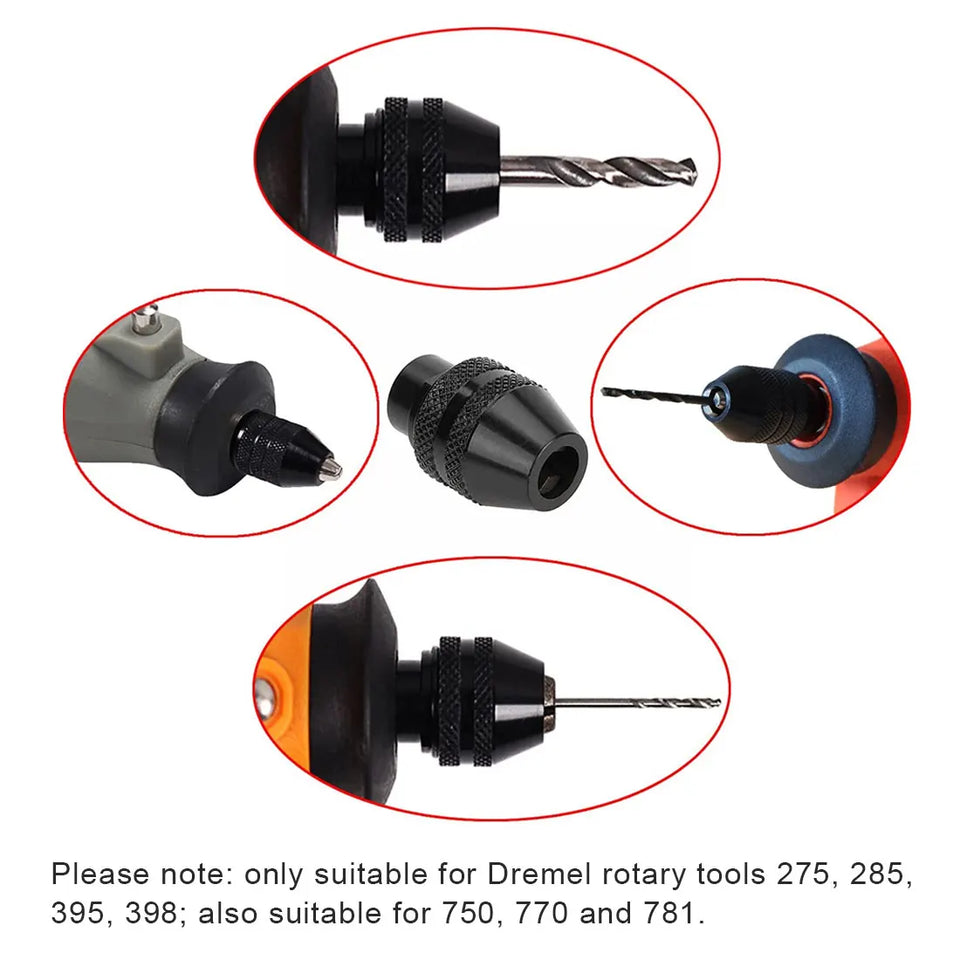 Multi Quick Change Keyless Chuck Universal Chuck Replacement for Dremel 4486 Rotary Tools Drill Accessories 0.4-3.2MM Faster Bit