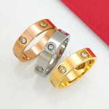 Love Ring for Couple 18K Gold plated Stainless Steel