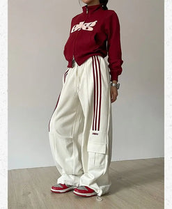 American retro lazy wide leg pants women loose casual sports sweatpants floor mopping pants trendy y2k pants women clothing