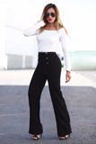 casual high waist long pants women office lady slim shirts & blouses wild pantalones clothing elegant Button straight leg pants