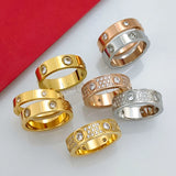 Love Ring for Couple 18K Gold plated Stainless Steel