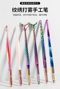 1 Pc Microblading Manual Crystal Acrylic Tattoo Pen Permanent Makeup Eyebrow Tools Multi-Usage For Flat or Round Needles