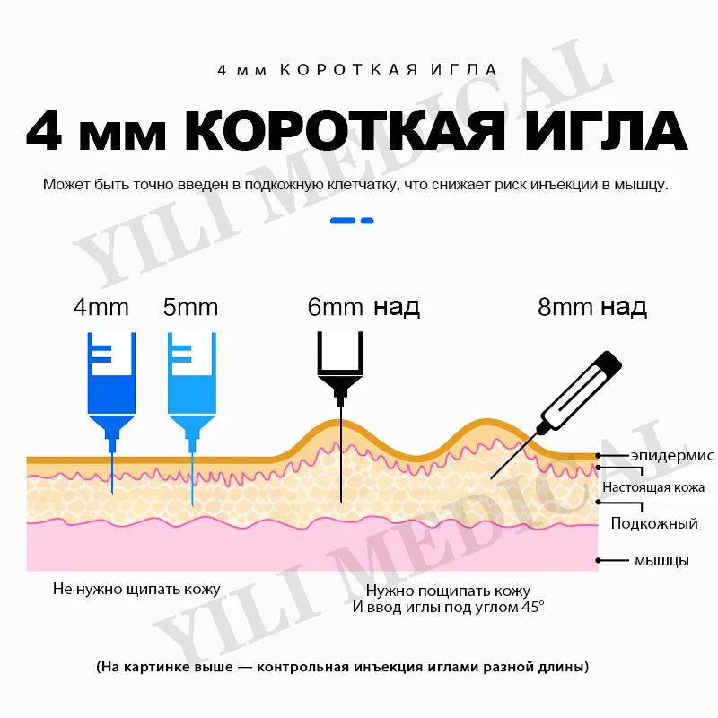 31G（5mm 6mm 8mm ) Painless Diabetic Syringes  Medical Diabetes Accessories 100pcs/box