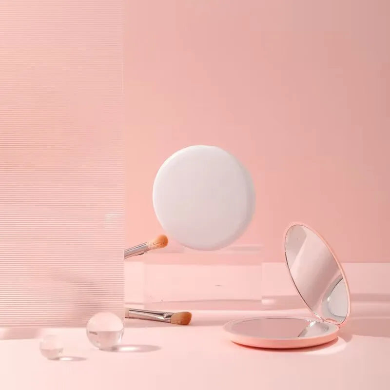 LED portable makeup mirror round