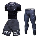 Compression Shirt Black Panther Spider Fitness Winter Soldier Gym Workout MMA Rashguard BJJ Men Jiu Jitsu Running Jogging Set