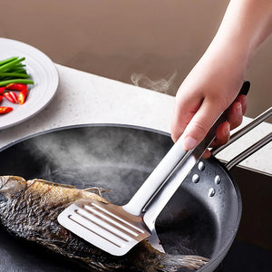 Stainless Steel Fish Spatula Kitchen Accessories Household Steak Clip BBQ Tongs Frying Fish Spatula Clip Kitchen Gadgets