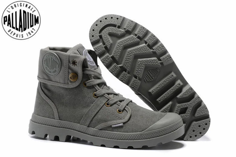 PALLADIUM Pallabrouse All Grey Sneakers Men High-top  Ankle Boots Canvas Casual Shoes Men Casual Shoes Eur Size 36-45