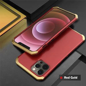 Shockproof Metal Armor Case For iPhone 11 12 13 14 15 Pro Max Case Aluminum + PC Cover For iPhone 13 Mini 14 Plus Xr Xs Max Case