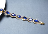 Korean Luxury Blue Topaz 18K Gold Bracelet