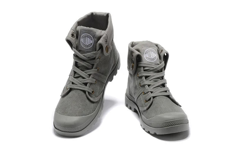 PALLADIUM Pallabrouse All Grey Sneakers Men High-top  Ankle Boots Canvas Casual Shoes Men Casual Shoes Eur Size 36-45