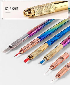 1 Pc Microblading Manual Crystal Acrylic Tattoo Pen Permanent Makeup Eyebrow Tools Multi-Usage For Flat or Round Needles