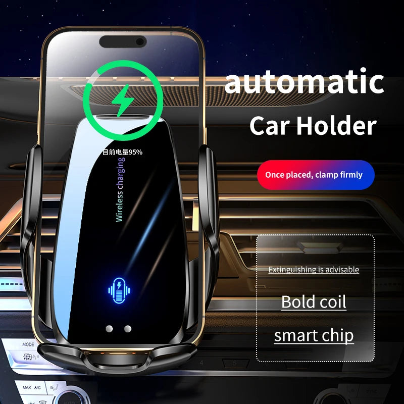 Wireless Charger Automatic Car Phone Holder Infrared Induction